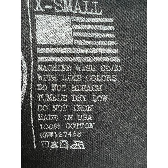 Affliction 1973 American Customs Women's Scoop Neck T-Shirt Black Lava X-Small - Picture 3 of 9